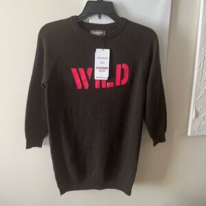 Zadig & Voltaire Wendy 'Wild' Graphic Wool & Cashmere Sweater Girls Size 8 NWT